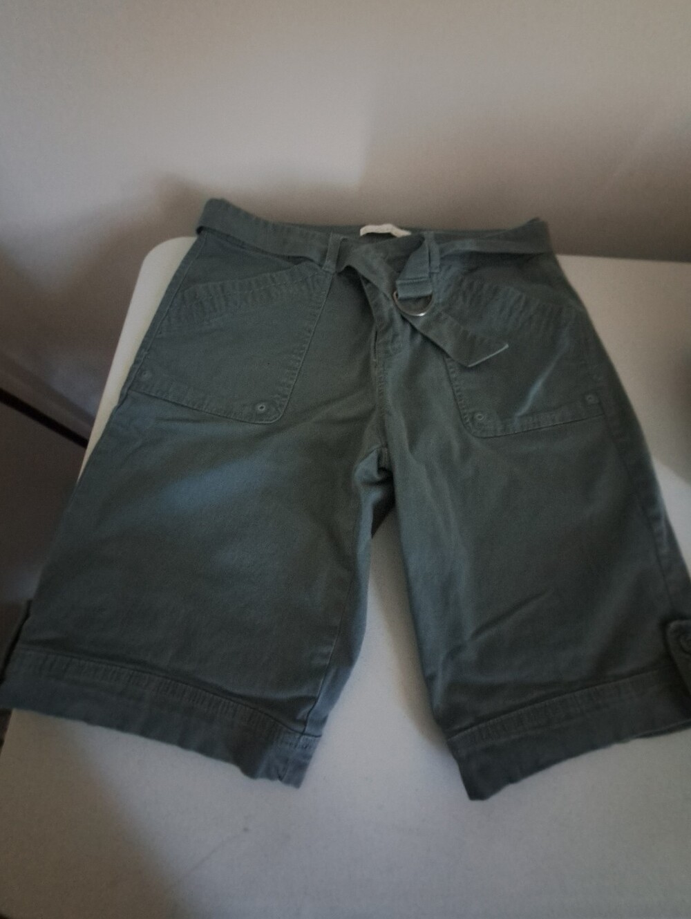 Women's Olive Green Cargo Shorts - Casual Utility Style